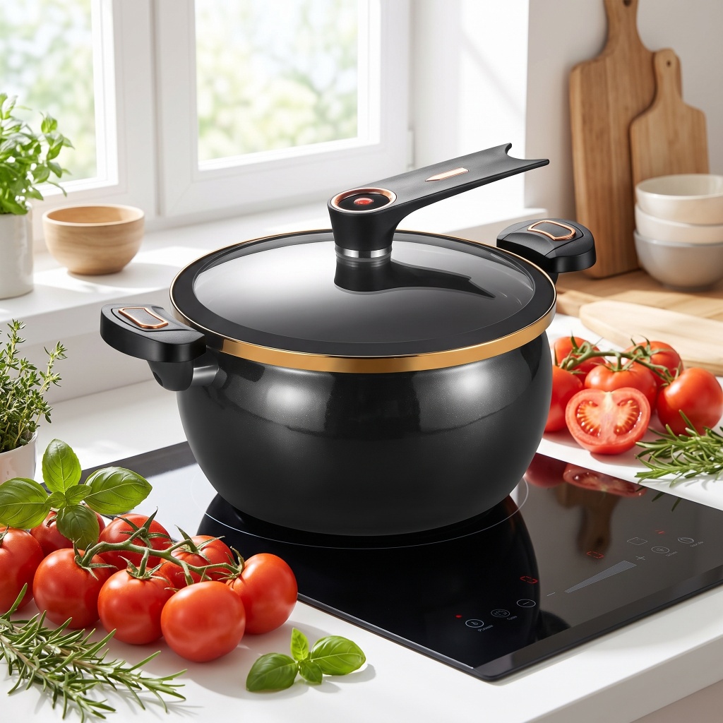 Home Cooking Channel - 8L Large Black Enamel Micro Pressure