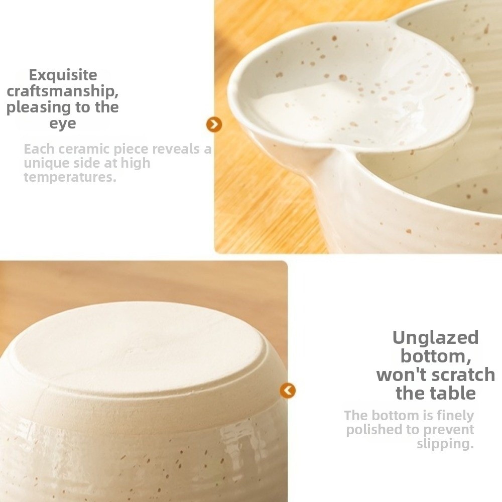 Home Cooking Japanese - Japanese Style Ceramic Compartment Bowl Polka