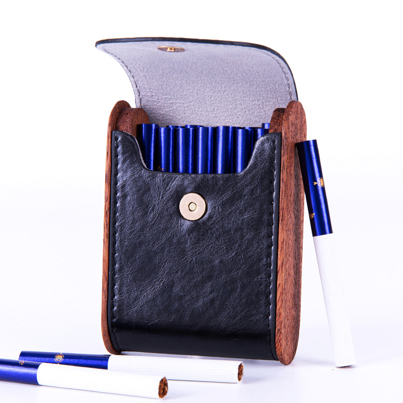 Solid Wood Vintage Leather Cig - Smoker Box Wood Chip 评论和价格
