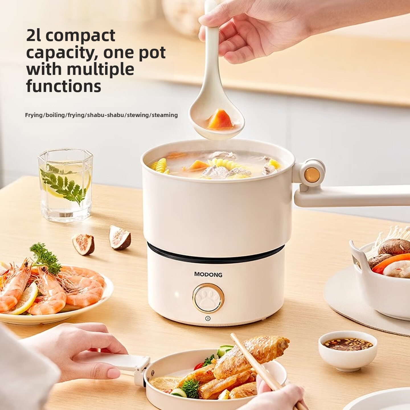 2L Dual Voltage 110V 220V Fold - Hot Pot Portable Dual 评论和价格