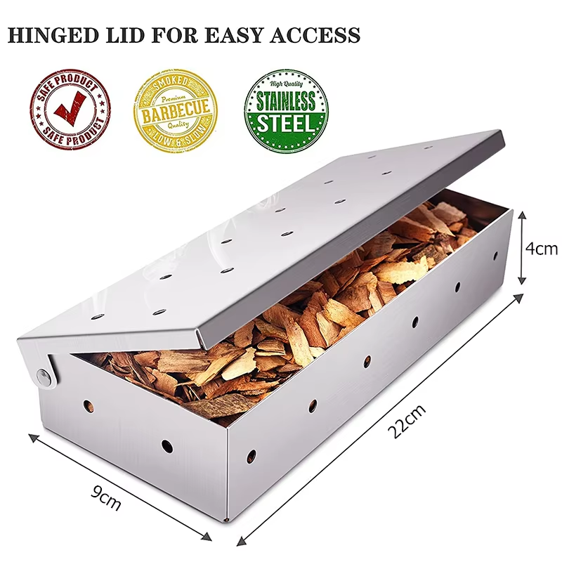 BBQ Smoker Box Stainless Steel - Smoker Box Wood Chip 评论和价格