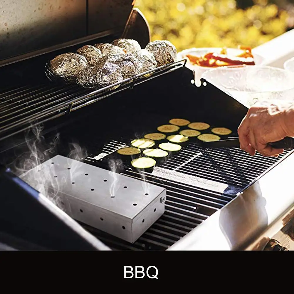 HQ Wood Chips BBQ Smoker Box f - Smoker Box Wood Chip 评论和价格
