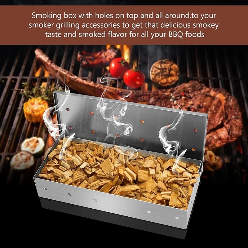 Stainless Steel Smoker Box for - Smoker Box Wood Chip 评论和价格