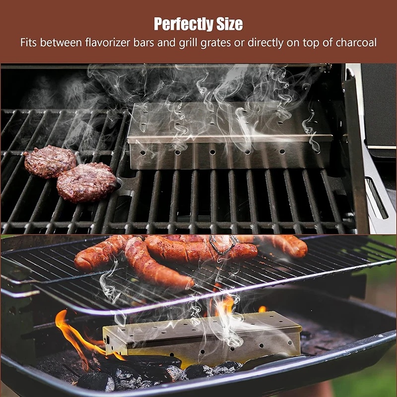 Stainless Steel Smoker Box for - Smoker Box Wood Chip 评论和价格
