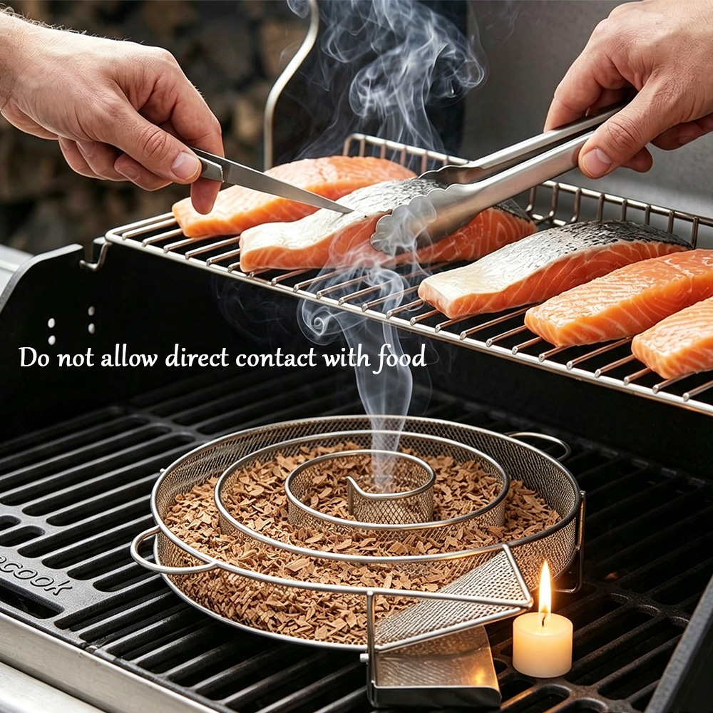 Round Stainless Steel Smoking  - Smoker Box Wood Chip 评论和价格