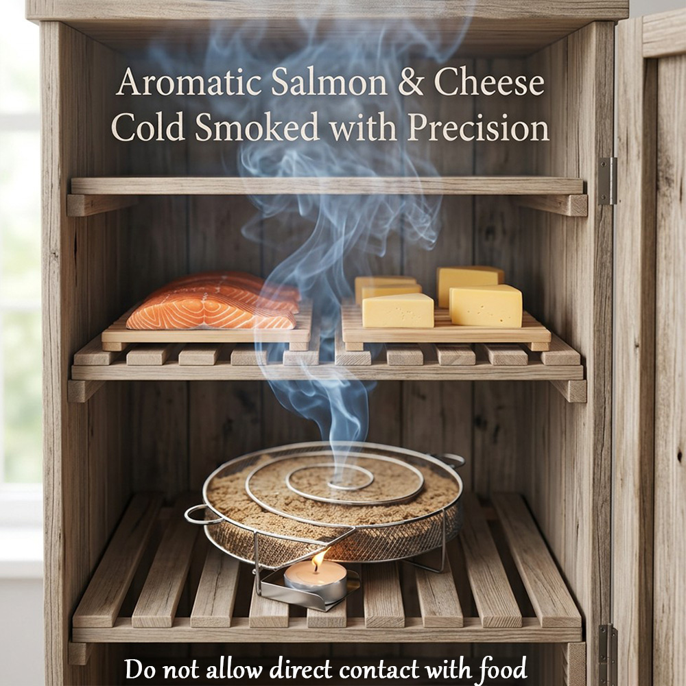 Round Stainless Steel Smoking  - Smoker Box Wood Chip 评论和价格