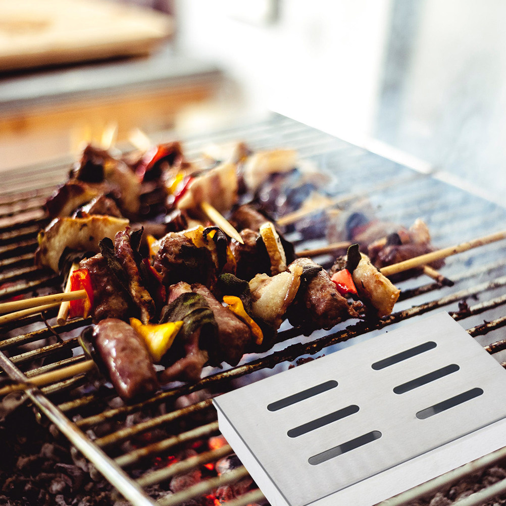 Barbecue Smoker Box Stainless  - Smoker Box Wood Chip 评论和价格