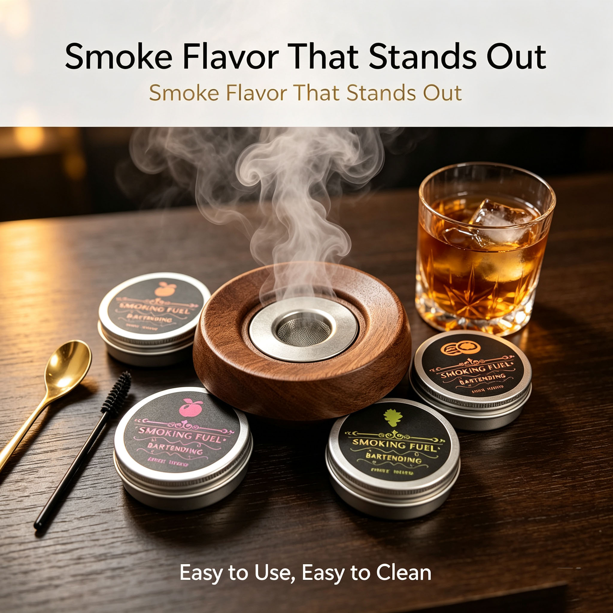 Cocktail Smoker Set Wooden Smo - Smoker Box Wood Chip 评论和价格