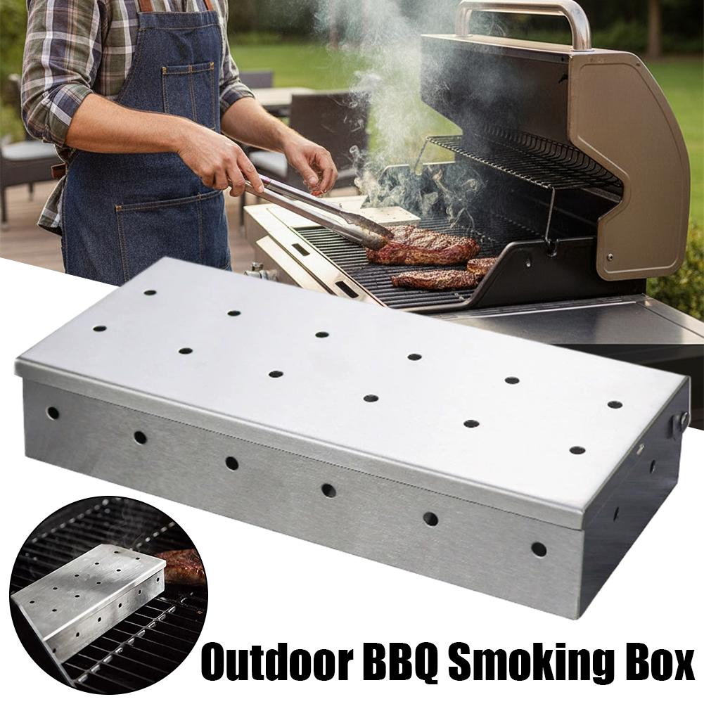 Stainless Steel BBQ Smoker Box - Smoker Box Wood Chip 评论和价格