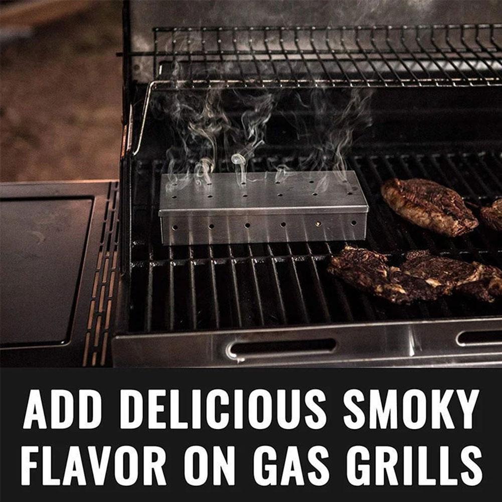 Stainless Steel BBQ Smoker Box - Smoker Box Wood Chip 评论和价格