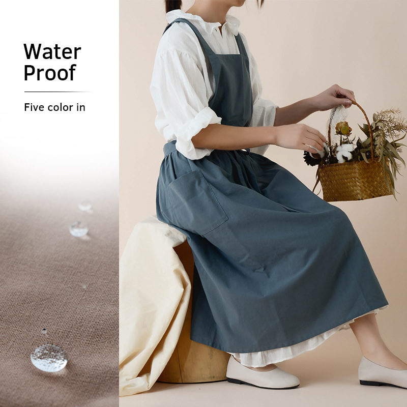 Women Cotton Linen Bib Apron J - Home Cooking Japanese 评论和价格