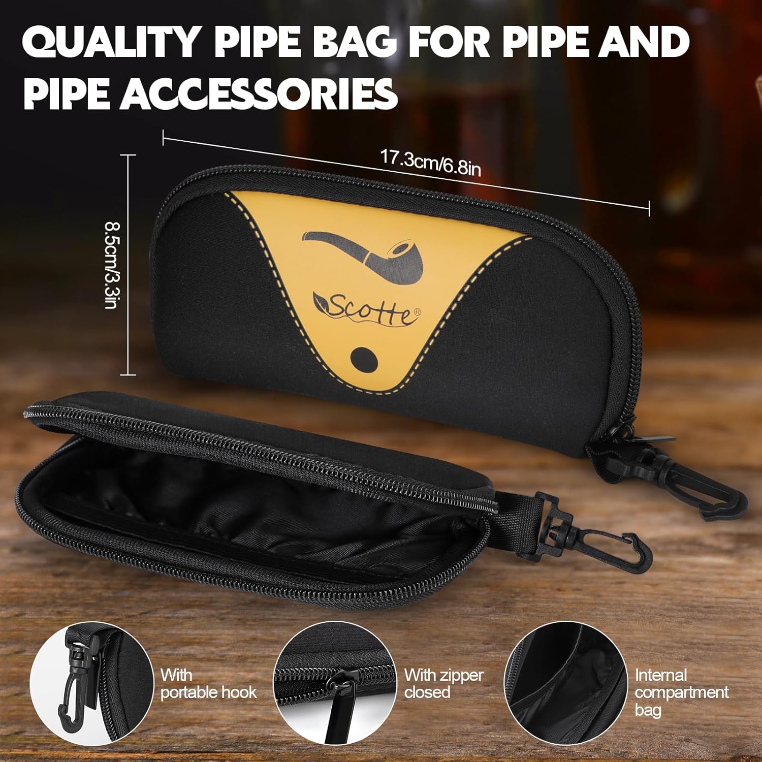Tobacco Pipe Handmade Ebony Wo - Smoker Box Wood Chip 评论和价格