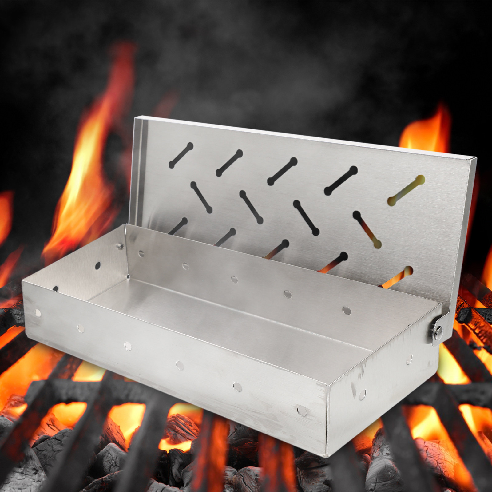 Large Stainless Steel Smoker B - Smoker Box Wood Chip 评论和价格
